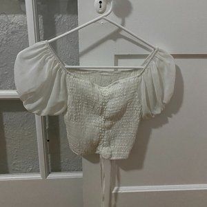 White Ruffled Blouse